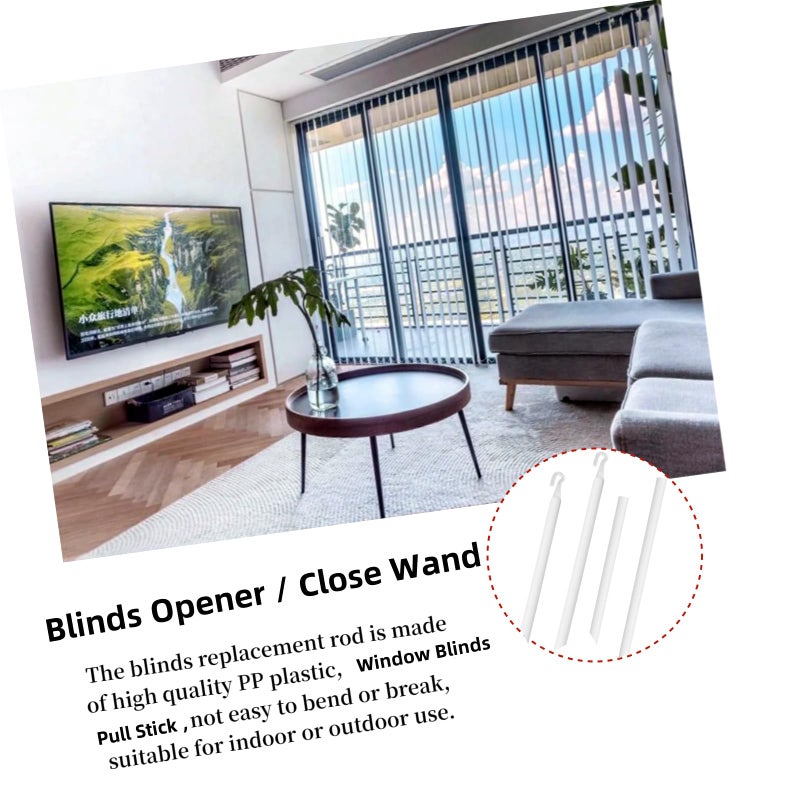 Khakho Detachable Blind Rods Blind Wands Replacement with Hook 24 Inches Blinds Handle Replacement 2 Pcs Window Blinds Wand Replacement - Image 5